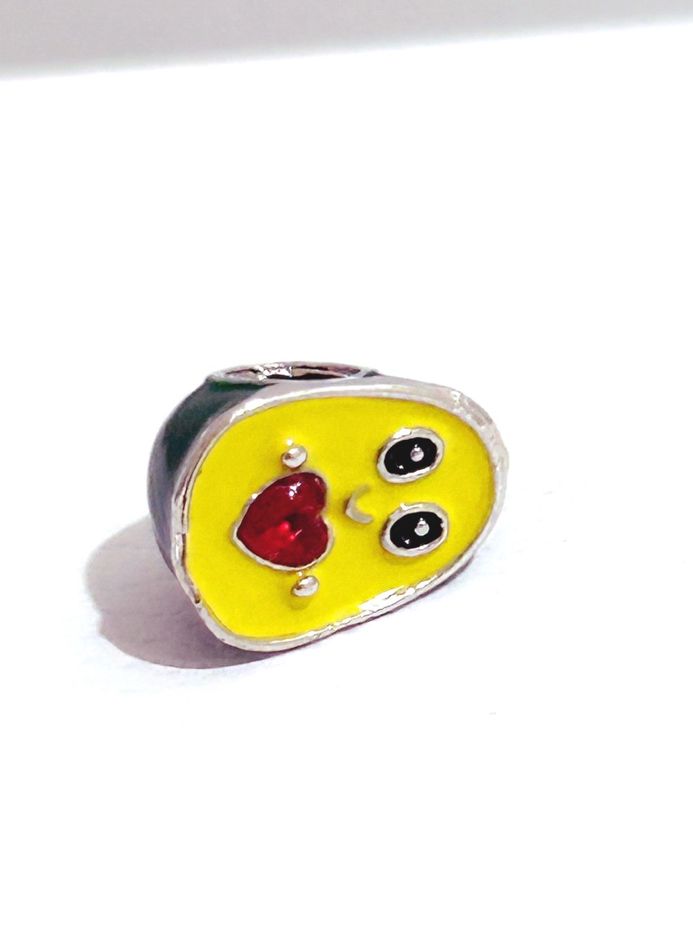 Silver Sanrio Heart Avocado Charm